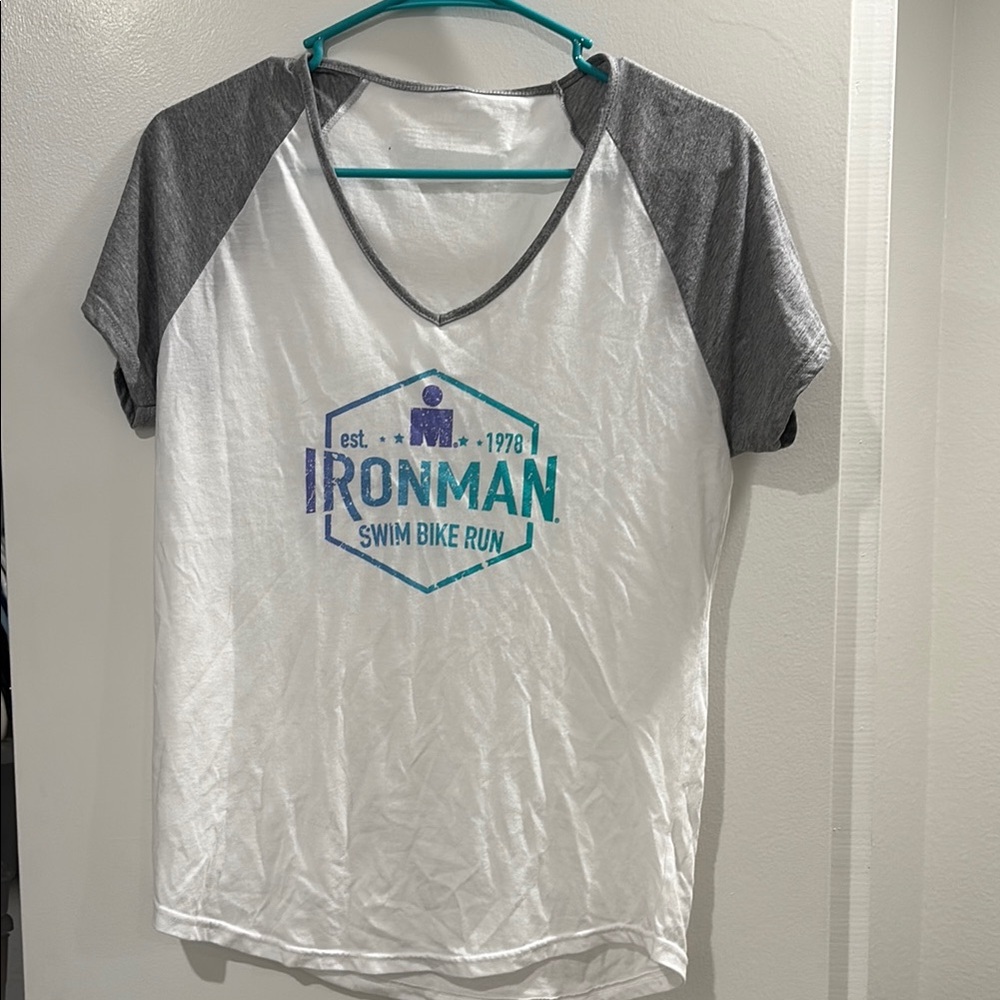 Iron Man Gray Raglan Short Sleeve Tee